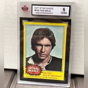 1977 Star Wars #139 Han Solo Hero or Mercenary KSA 8 FRESHLY GRADED NOT PSA